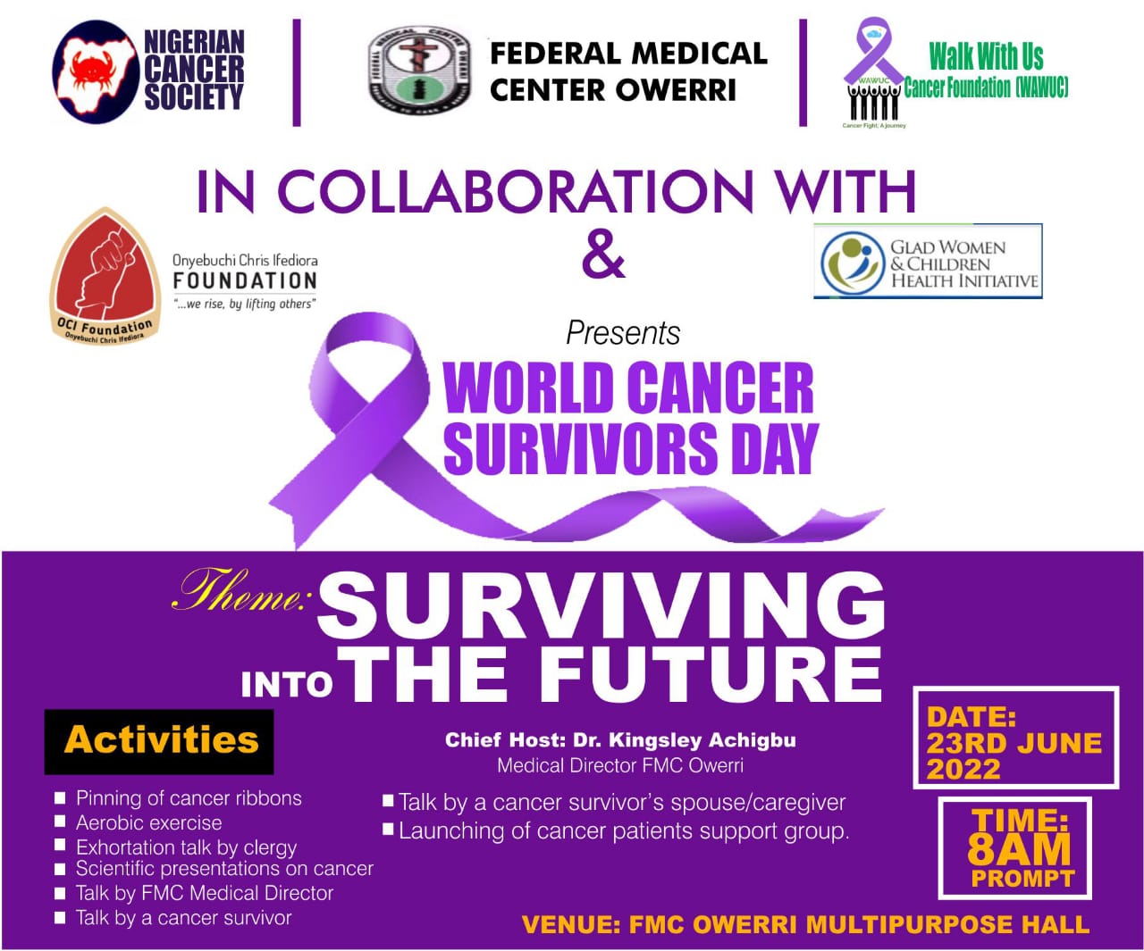 Read more about the article WAWUC Plans to hold 2022 World Cancer Survivors Day in Imo State